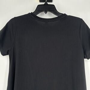 Uniqlo Airism Black T Shirt Dress Casual Pockets Crew Neck Short Sleeve Size S